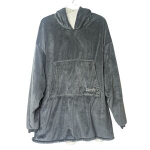 The Comfy Original Wearable Blanket Hoodie Adult OS Gray Oversized Lounge Sherpa